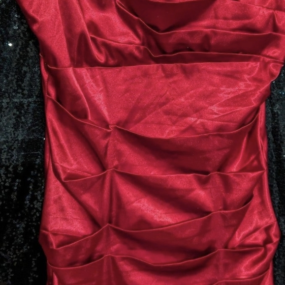 Bisou Bisou Red Ruched Dress Sz 12 - Picture 5 of 5